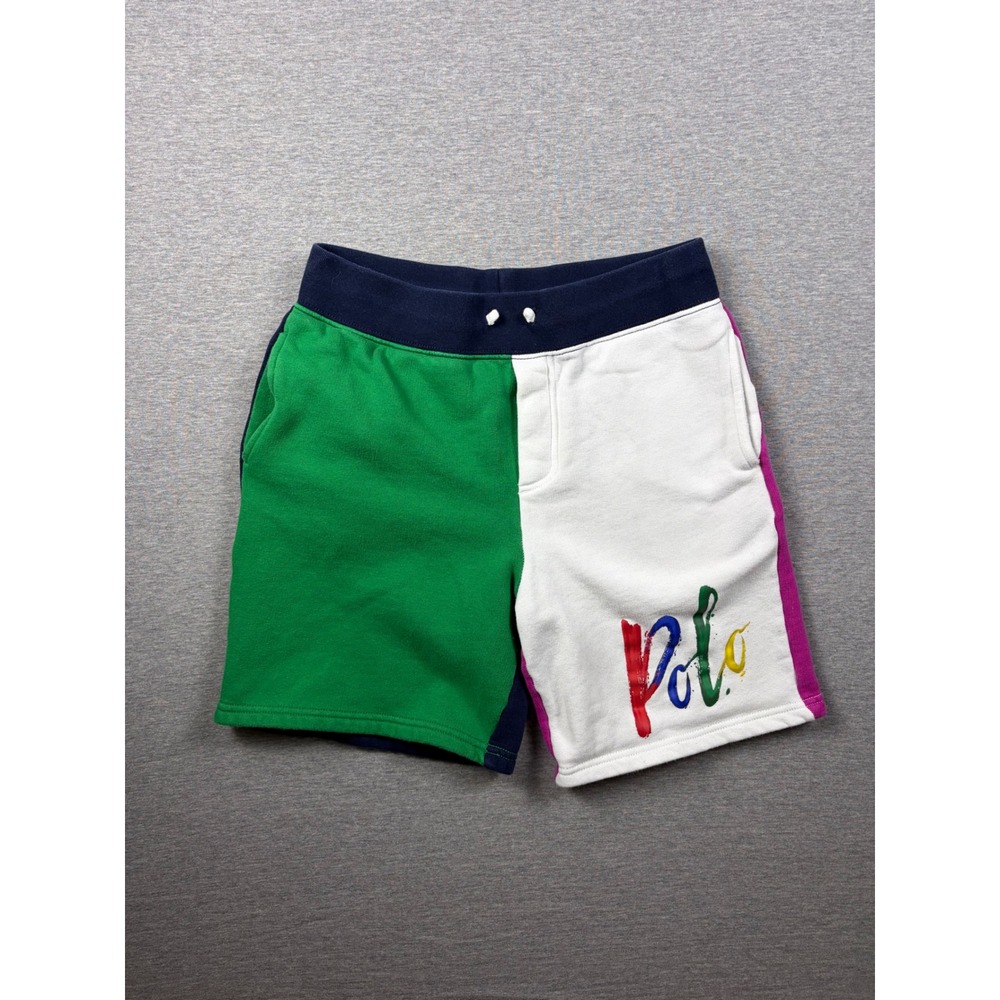 Polo Ralph Lauren Shorts Size M (10-12) Colorblock Fleece Sporty Casual